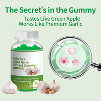 Gummies d'extrait d'ail vieilli sans odeur, saveur pomme verte, élimination des odeurs, soutien immunitaire et cardiaque, 60 unités, complément bien-être quotidien