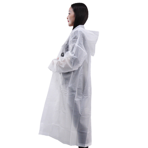 Modern Style Quality PEVA Plastic Waterproof Reusable <strong>Raincoat</strong> One Size Fits All for Adults Outdoor Hiking Rainwear - Product Image 3
