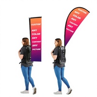 Drapeaux promotionnels en polyester sur mesure, 3 m, imprimés recto-verso, ruban d'animation, drapeau et bannière promotionnels