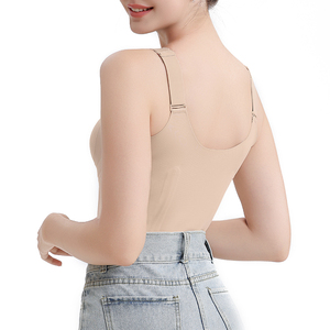 Top Canotta <span class=keywords><strong>con</strong></span> Supporto Lombare e <span class=keywords><strong>Reggiseno</strong></span> Incorporato, Imbottiture Rimovibili, Super Morbido ed Elastico, Scollo a V, Ideale per Allenamento e Stratificazione - Product Image 4