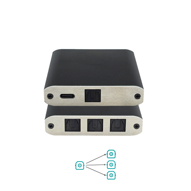 SPDIF Toslink 1 in 3 Out  Optical Audio Splitter for Home Theater & DVD Player