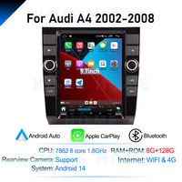 Estéreo Multimedia para coche 9,7 "Android 14 Apple Carplay Google Play Store para Audi A4 2002-2008 Androidauto pantalla táctil GPS