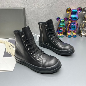 Botas de diseñador de caña alta, zapatos casuales de alta calidad, botas negras de lujo con cordones, zapatos gruesos para caminar para mujer - Product Image 3