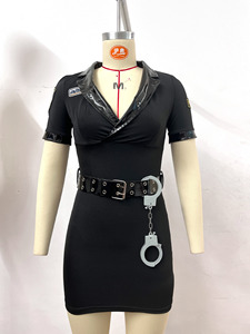 Costume de cosplay <span class=keywords><strong>sexy</strong></span> pour femme en polyester, avec menottes, chapeau, collier et string, pour Halloween, en stock - Product Image 2