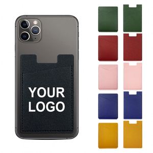 Tarjetero de Cuero PU para Teléfono Celular, Adhesivo Trasero, Personalizable con Logotipo, para Promociones, Venta al Por Mayor de Fábrica - Product Image 1