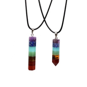 Nhà Máy Trực Tiếp Tự Nhiên Đá Quý Túi 7 Chakra Đá Tinh Thể Và Chữa Bệnh Đá Pha Lê Thủ Công Mỹ Nghệ Bảy Chakra Pha Lê Mặt Dây Chuyền - Product Image 5