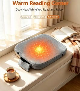 USB Charge Square Heat Seat <b>Pad</b> Filled With Soft Memory Foam 3 Heat Levels Massage <b>Pad</b> With Power Bank Pocket For Personal Care - Product Image 4