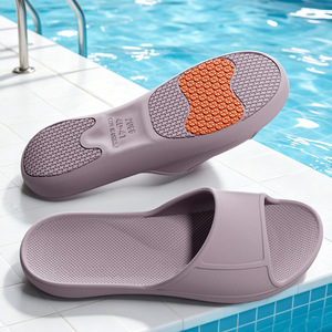 Tpr Non Slip Sole <b>Slippers</b> Soft Soled Shower <b>Slippers</b> For Home Bathroom Women Flat Heel All Season Purple - Product Image 1