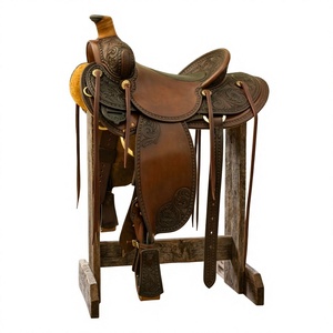 Selle de course artisanale en cuir de buffle véritable BS International, durable, avec arbre en bois, luxe, cadeau anglais, avec quincaillerie SUS304 - Product Image 1