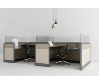 Espace de travail ouvert moderne Table de bureau pour 4 6 8 10 personnes Bureau modulaire Bureau en verre Cloison de travail