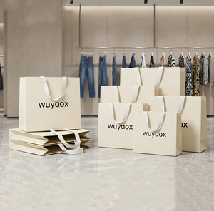 Bolsa de Papel de Lujo con Logotipo Impreso, Bolsa de Compras Personalizada con Marca, Bolsa de Regalo para Ropa, Bolsas de Compras con Cinta para Mujer, Boutique - Product Image 6