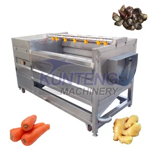 Electric carrot radish potato ginger washing peeling and cutting machine fruit and vegetable washer wash garlic cleaning machine