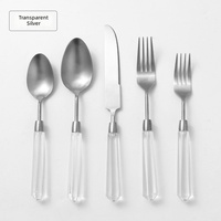 Ensemble complet de couverts de luxe européens modernes de haute qualité en acier inoxydable 304, finition mate acrylique, pour restaurant et fête