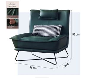 Dual-Use Small-Sized Modern L-Shape Sofa <strong>Bed</strong> Pull-Out Folding Single <strong>Bed</strong> for Living Room Apartment Hotel Artificial Leather - Product Image 1