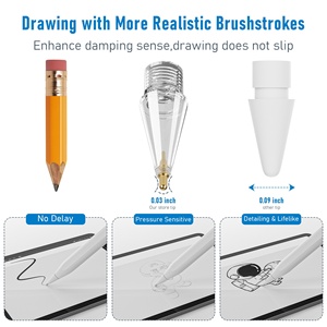 สำหรับหัวปากกา Apple Pencil รุ่นที่ 1 และ 2 ชุดเปลี่ยนหัวปากกาแบบผสม 2B 2H 3.0 4.0 6.5 7.0 ทำจากโลหะผสมไฟเบอร์ ทนทานต่อการสึกหรอ ยืดหยุ่น ไม่ดีเลย์ - Product Image 3