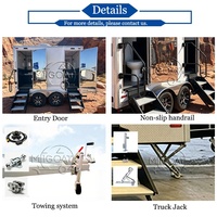 Remorque WC portable commerciale à 2 postes, à double essieu, avec urinoir et climatisation, pour entreprises de location et événements VIP