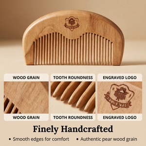 Peigne de naissance personnalisé pour mère, mini, fait à la main, économique, écologique, en bois de poirier naturel, peigne en bois pour femmes, peigne de naissance - Product Image 6