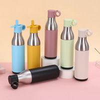 Bouteille d'eau isotherme en acier inoxydable 400 à double paroi de 304 ml au design unique avec porte-canette