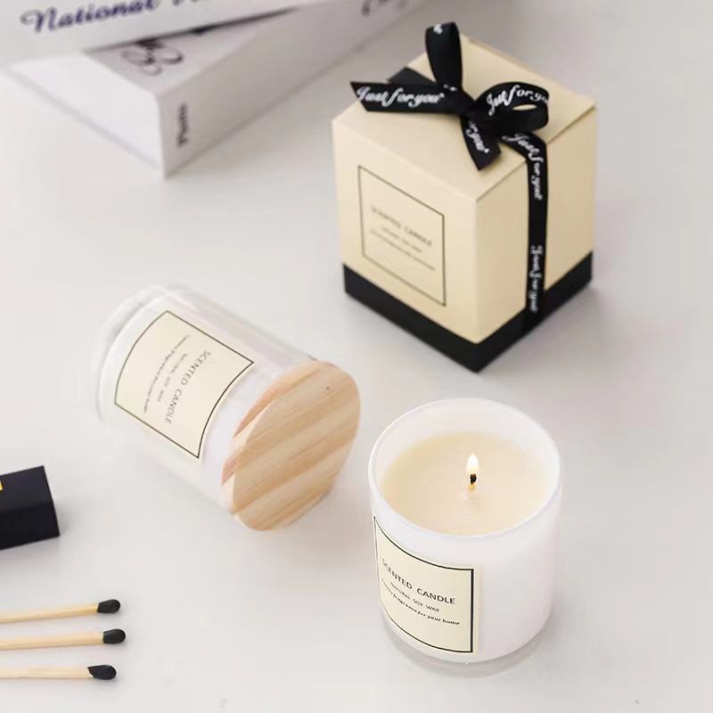 Home Decoration Custom Soy Wax Glass Jar Scented Candle With Lids and ...