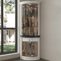 Meuble de bar d'angle de luxe en acier inoxydable avec rangement personnalisé pour vin et bar à vin, mobilier de salon