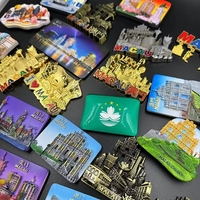 Ensemble d'aimants de réfrigérateur souvenirs de Macao, motif 3D des monuments emblématiques, décoration de réfrigérateur pour cadeaux de voyage