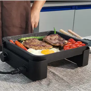 Mini Bbq Grill elettrico per uso domestico Piastra per bistecca Gil pieghevole e Piastra Gril Cooker