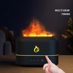 Humidificateur ultrasonique intelligent de 250 ml à flamme aromathérapeutique, design électrique en plastique, lumière LED, lumière changeante de couleur, humidistat, pour la maison - Product Image 2