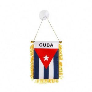 ธงชาติขนาดเล็กแบบพิมพ์ลายเองสองด้าน พร้อมพู่ห้อยสำหรับตกแต่งกระจกมองหลังรถยนต์ - Product Image 3