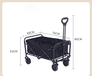 Carrito de Picnic Plegable Aimei 76x49x63-86cm, Carrito de Compras de Acero Inoxidable con Cuatro Ruedas para Exteriores - Product Image 6