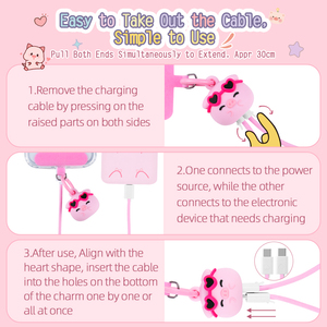 Cable <span class=keywords><strong>de</strong></span> Carga Rápida Pink Pig <span class=keywords><strong>de</strong></span> 60W, Antirrobo, Agradable al Tacto, Universal para Celulares y Laptops, con Correa <span class=keywords><strong>de</strong></span> Muñeca para Viajes y Actividades al Aire Libre - Product Image 6
