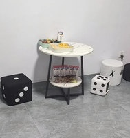 Hochwertiges Wohnzimmer Holz Nordic Modern Coffee Rundbett Sofa Beistell tisch Set für Zuhause