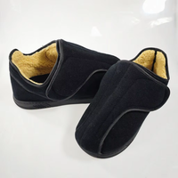 Chaussure de récupération diabétique à bout rond large, doublure douce en peluche, fermetures auto-agrippantes pour fracture métatarsienne et pieds sensibles et enflés