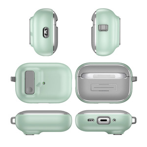 Étui d'armure sécurisé pour <span class=keywords><strong>Airpods</strong></span> Pro avec mousqueton, étui de couleur unie pour <span class=keywords><strong>Airpods</strong></span> 4 2024 - Product Image 2