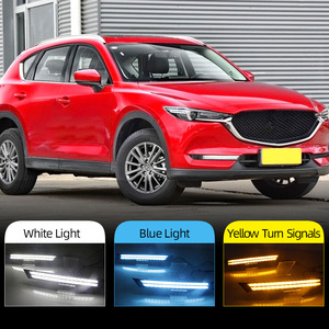 Para <span class=keywords><strong>Mazda</strong></span> <span class=keywords><strong>Cx</strong></span>-5 Cx5 <span class=keywords><strong>Cx</strong></span> 5 2017 2018 2019 2020 2021 Luces LED de Circulación Diurna DRL y Faros Antiniebla para Coche con Señal de Giro en Azul Nocturno - Product Image 5