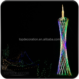 Luce LED 3D a Motivo con Cambio Colore RGB di Lunga Durata per Halloween e Natale, Torre in PVC con Telecomando per Esterni, Piazze e Strade - Product Image 3