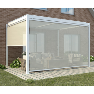 2-20% de réduction gazebo à louvre motorisé extérieur pavillon en métal auvent arrière-cour découverte pergola attachée qui s'ouvre et se ferme - Product Image 2