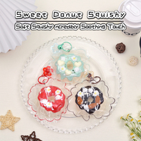 Porte-clés en silicone souple en forme de beignet, en silicone de qualité alimentaire, jouet anti-stress apaisant pour les enfants de 5 à 7 ans