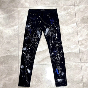 Jeans déchirés de créateur en gros pour homme – Coupe slim décontractée, automne-hiver-printemps, coupe droite, color block, éco-responsable - Product Image 1