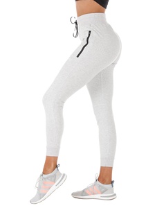 Tasche Con Cerniera PALESTRA di Sport Del Cotone della Tuta Pantalone Allenamento personalizzato A <span class=keywords><strong>Vita</strong></span> <span class=keywords><strong>Alta</strong></span> Pista Jogging Conico Montato Da Corsa Delle Donne Pantaloni Della Tuta - Product Image 2