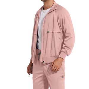 Chaqueta Médica para Hombre, Color Verde Azulado, Manga Larga, Tejido de Poliéster, Uniforme de Hospital con Cierre Frontal y Bolsillos Laterales para Uso Médico - Product Image 4