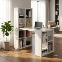 Grande bibliothèque de rangement en forme de H pour la maison, bureau moderne gain de place, étagère de présentation, bureau d'ordinateur