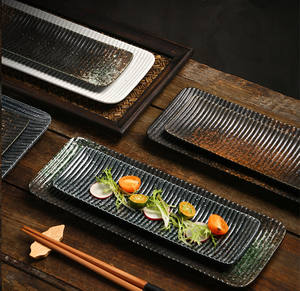 Bandeja de Porcelana Ecológica Personalizada para Servir Sushi Japonés, Platos Rectangulares Negros Esmerilados para Restaurante - Product Image 3