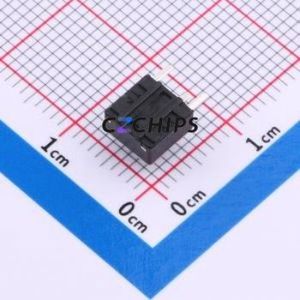 TS-1095C-A4B3-D2 Tactile Switch Bent Lead Through Hole-3P,6x6mm Single Pole Single Throw Round Button 2.5N Right Angle Insert - Product Image 2