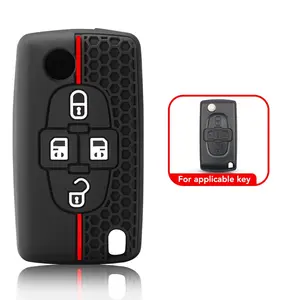 Housse de protection en Silicone pour porte-clés de voiture, pour <span class=keywords><strong>Peugeot</strong></span> 206 308 3008 Expert <span class=keywords><strong>Partner</strong></span> Citroën C3 Pluriel Picasso Berlingo - Product Image 5