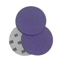 Disque de papier abrasif UWIN de 5 pouces (125 mm) avec support en film céramique violet, dureté moyenne, OEM pour la réparation de peinture automobile et le traitement des métaux
