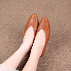 Chaussures plates à bout <span class=keywords><strong>pointu</strong></span> en cuir véritable souple de style personnalisé pour femmes, chaussures à enfiler, chaussures plates bateau pour femmes, mocassins - Product Image 4