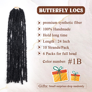 Usine En Gros <span class=keywords><strong>Faux</strong></span> Artisanat Dread <span class=keywords><strong>Locks</strong></span> <span class=keywords><strong>Crochet</strong></span> Tressage Extension De Cheveux Africains En Détresse Papillon Locs 24 Pouces - Product Image 5