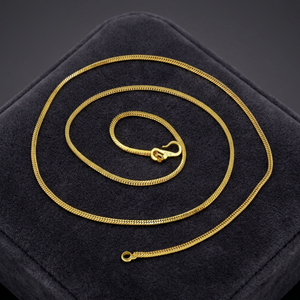 Cadena de Latón con Diseño de Serpiente Chapada en Oro de 14K, 18K, 24K al por Mayor, Collar de Moda con Eslabones de Serpiente - Product Image 1