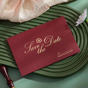 Enveloppes d'invitation de mariage en papier texturé de luxe personnalisées, avec estampage à chaud en feuille d'or pour le <span class=keywords><strong>golf</strong></span>, vente en gros - Product Image 2