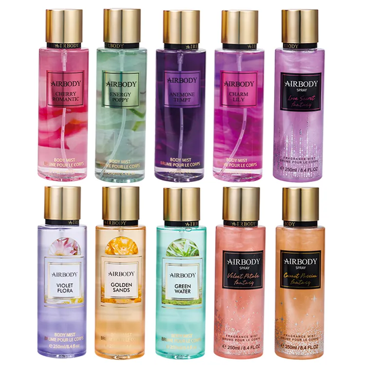 Terbaru 250ML my secret Airbody splash set grosir natural vv cinta tubuh aroma semprot parfum untuk wanita